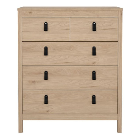 Audrey 80cm 5 Drawer Chest of Drawer-Jackson Hickory Oak - FurniComp