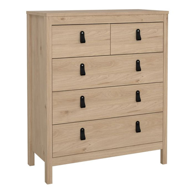 Audrey 80cm 5 Drawer Chest of Drawer-Jackson Hickory Oak - FurniComp
