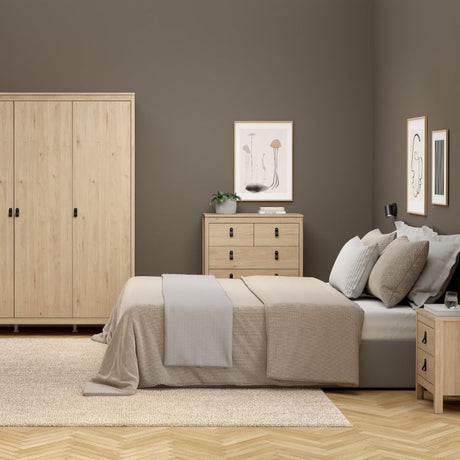 Audrey 80cm 5 Drawer Chest of Drawer-Jackson Hickory Oak - FurniComp