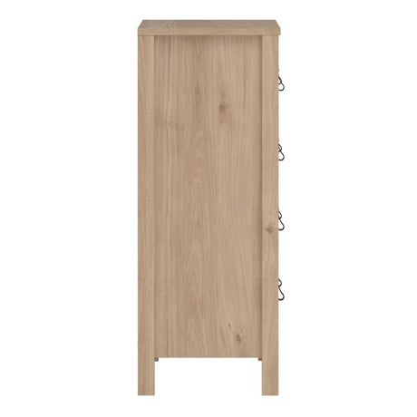 Audrey 80cm 5 Drawer Chest of Drawer-Jackson Hickory Oak - FurniComp