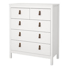 Audrey 80cm 5 Drawer Chest of Drawer-White - FurniComp