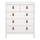 Audrey 80cm 5 Drawer Chest of Drawer-White - FurniComp