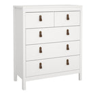 Audrey 80cm 5 Drawer Chest of Drawer-White - FurniComp