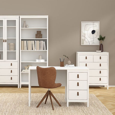 Audrey 80cm 5 Drawer Chest of Drawer-White - FurniComp