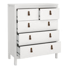 Audrey 80cm 5 Drawer Chest of Drawer-White - FurniComp