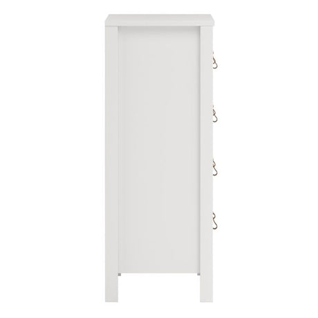 Audrey 80cm 5 Drawer Chest of Drawer-White - FurniComp