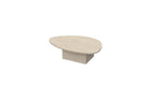 Aurora Oval Coffee Table- Travertine Stone - FurniComp