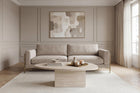 Aurora Oval Coffee Table- Travertine Stone - FurniComp