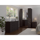 Axel 2 Door 120cm Anthracite Full Mirrored Sliding Door Wardrobe - FurniComp