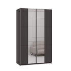 Axel 2 Door 120cm Anthracite Full Mirrored Sliding Door Wardrobe - FurniComp