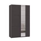Axel 2 Door 120cm Anthracite Mirrored Sliding Door Wardrobe - FurniComp