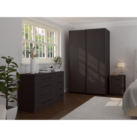 Axel 2 Door 120cm Anthracite Sliding Door Wardrobe - FurniComp