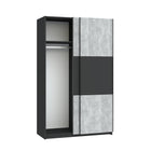 Axel 2 Door 120cm Anthracite & Concrete Grey Sliding Door Wardrobe - FurniComp
