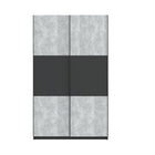 Axel 2 Door 120cm Anthracite & Concrete Grey Sliding Door Wardrobe - FurniComp