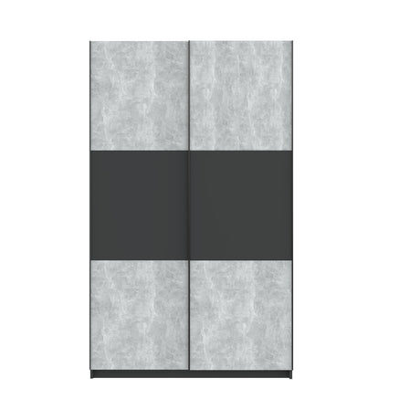 Axel 2 Door 120cm Anthracite & Concrete Grey Sliding Door Wardrobe - FurniComp