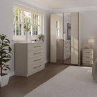 Axel 2 Door 120cm Cashmere Full Mirrored Sliding Door Wardrobe - FurniComp