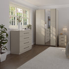 Axel 2 Door 120cm Cashmere Mirrored Sliding Door Wardrobe - FurniComp