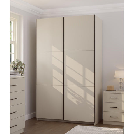 Axel 2 Door 120cm Cashmere Sliding Door Wardrobe - FurniComp
