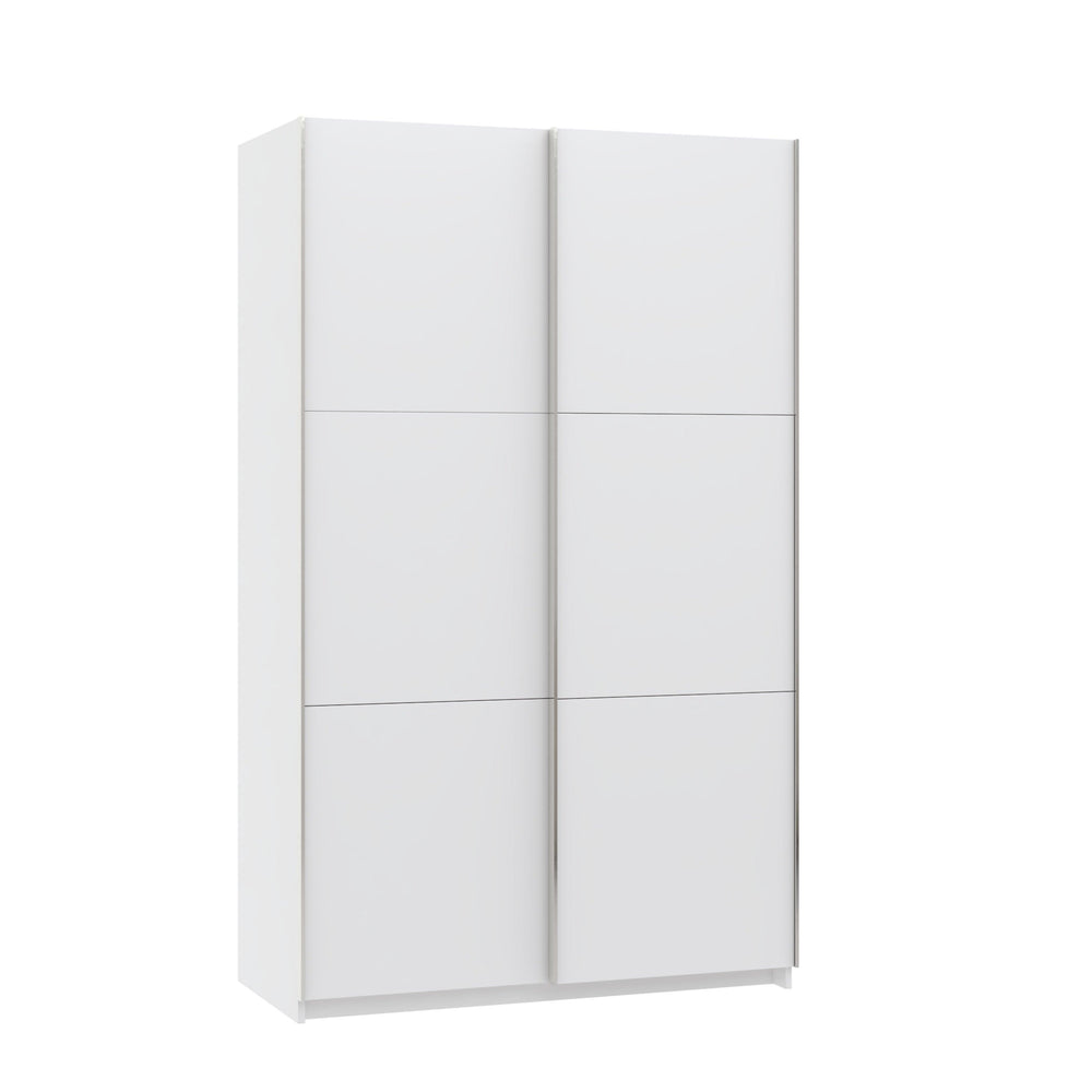 Axel 2 Door 120cm White Sliding Door Wardrobe - FurniComp