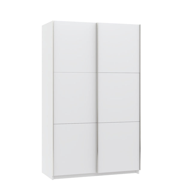 Axel 2 Door 120cm White Sliding Door Wardrobe - FurniComp