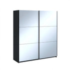 Axel 2 Door 180cm Anthracite Full Mirrored Sliding Door Wardrobe