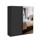 Axel 2 Door 180cm Anthracite Mirrored Sliding Door Wardrobe