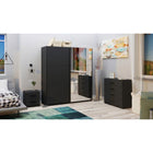 Axel 2 Door 180cm Anthracite Mirrored Sliding Door Wardrobe