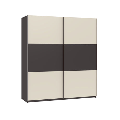 Axel 2 Door 180cm Anthracite & Cashmere Sliding Door Wardrobe - FurniComp