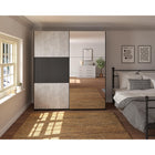 Axel 2 Door 180cm Anthracite & Concrete Grey Mirrored Sliding Door Wardrobe - FurniComp