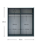Axel 2 Door 180cm Anthracite & Concrete Grey Sliding Door Wardrobe - FurniComp