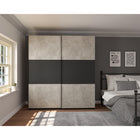 Axel 2 Door 180cm Anthracite & Concrete Grey Sliding Door Wardrobe - FurniComp