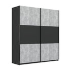 Axel 2 Door 180cm Anthracite & Concrete Grey Sliding Door Wardrobe - FurniComp