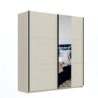 Axel 2 Door 180cm Cashmere Mirrored Sliding Door Wardrobe - FurniComp