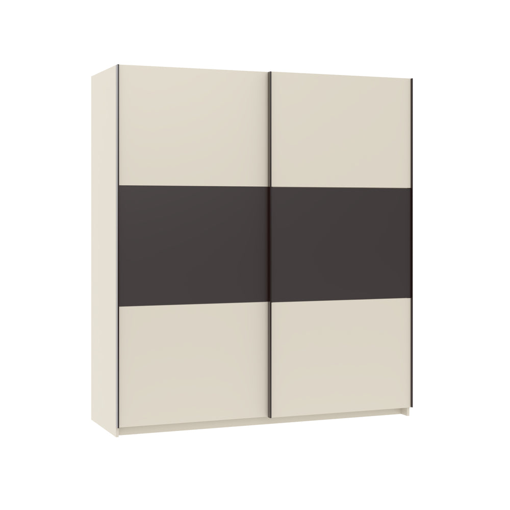 Axel 2 Door 180cm Cashmere & Anthracite Sliding Door Wardrobe - FurniComp