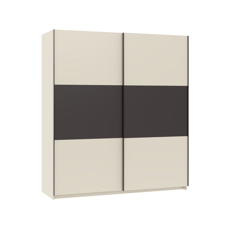 Axel 2 Door 180cm Cashmere & Anthracite Sliding Door Wardrobe - FurniComp