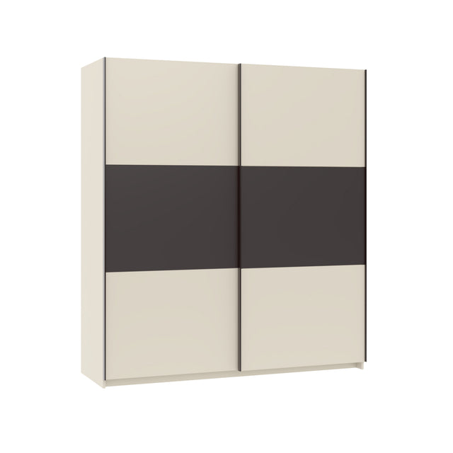 Axel 2 Door 180cm Cashmere & Anthracite Sliding Door Wardrobe - FurniComp