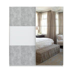 Axel 2 Door 180cm White & Concrete Grey Mirrored Sliding Door Wardrobe - FurniComp