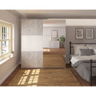 Axel 2 Door 180cm White & Concrete Grey Mirrored Sliding Door Wardrobe - FurniComp