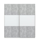 Axel 2 Door 180cm White & Concrete Grey Sliding Door Wardrobe - FurniComp