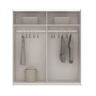 Axel 2 Door 180cm White & Concrete Grey Sliding Door Wardrobe - FurniComp