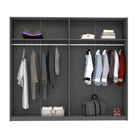 Axel 2 Door 230cm Anthracite Full Mirrored Sliding Door Wardrobe - FurniComp