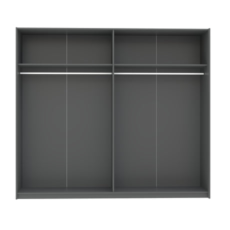 Axel 2 Door 230cm Anthracite Full Mirrored Sliding Door Wardrobe - FurniComp