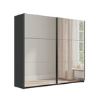 Axel 2 Door 230cm Anthracite Full Mirrored Sliding Door Wardrobe - FurniComp