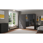 Axel 2 Door 230cm Anthracite Mirrored Sliding Door Wardrobe - FurniComp