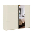Axel 2 Door 230cm Cashmere Mirrored Sliding Door Wardrobe - FurniComp
