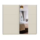 Axel 2 Door 230cm Cashmere Mirrored Sliding Door Wardrobe - FurniComp