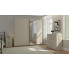 Axel 2 Door 230cm Cashmere Mirrored Sliding Door Wardrobe - FurniComp