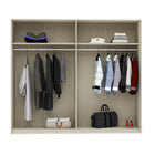 Axel 2 Door 230cm Cashmere Mirrored Sliding Door Wardrobe - FurniComp