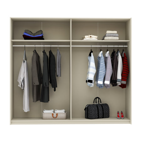 Axel 2 Door 230cm Cashmere Sliding Door Wardrobe - FurniComp