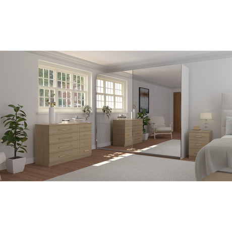 Axel 2 Door 230cm White Full Mirrored Sliding Door Wardrobe - FurniComp